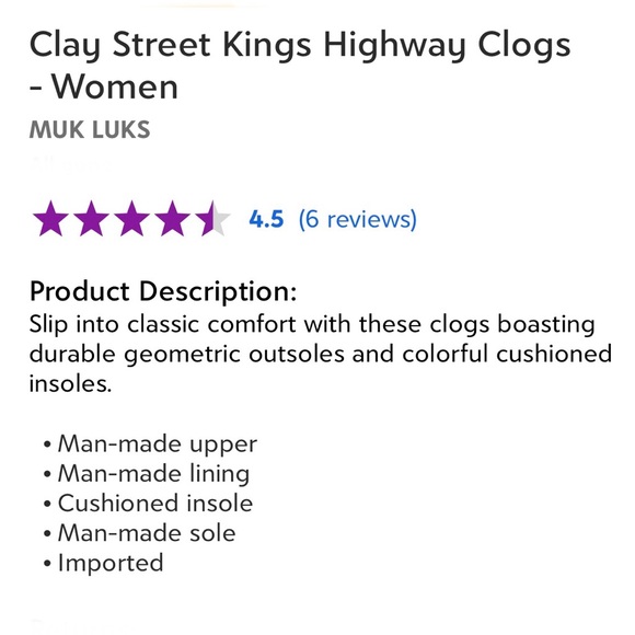 Muk Luks Clay Street Kings Highway Clogs Women’s Size 7 Comfort Slip-On - Picture 6 of 6